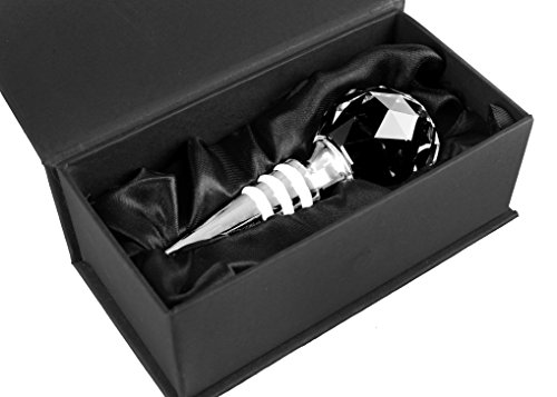 YINUO Metal Diamante Cristal Bola Tapón De Botella De Vino Ahorro De Sellador Con Caja Para Regalo (Cristal Clara)