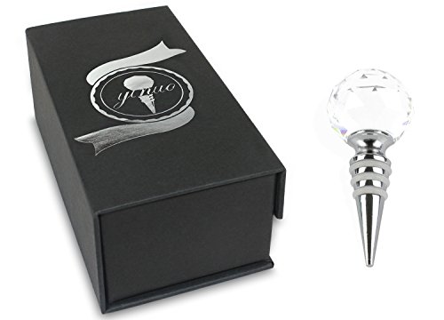 YINUO Metal Diamante Cristal Bola Tapón De Botella De Vino Ahorro De Sellador Con Caja Para Regalo (Cristal Clara)