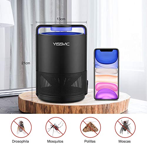 YISSVIC Lámpara Antimosquitos, Asesino de Mosquitos Inteligente con Ventilador Integrado, Antimosquitos Trampas UV Portátil Carga por USB sin Ruido y Radiación