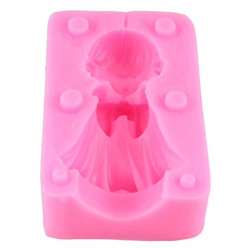 YIYAO Gadgets Fondant Moldes Little Angel Girl Silicona 3D Angel Rezando Silicona Vela Molde Party Fondant Cake Decorating