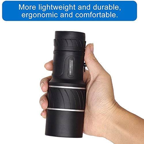 Yiyu 16 X 52 Telescopio Monocular HD Móviles Al por Menor Mini Monocular Prismáticos con El Adaptador Y El Trípode, Visión Nocturna Impermeable Alcance Telescopio Zoom x (Color : Black)