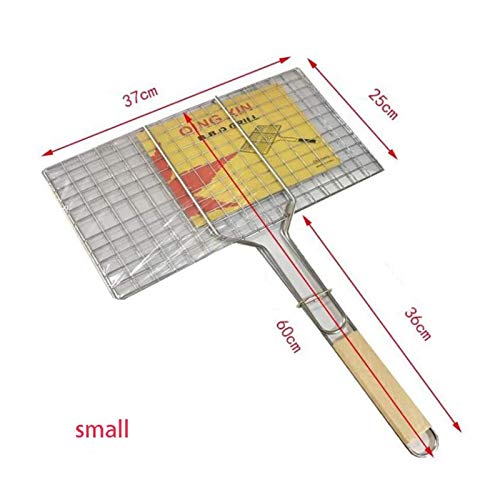 Yiyu Clip de la Barbacoa, de Acero Inoxidable de Pescado BBQ Red de Carne BBQ Grill Malla Abrazadera de Alambre Aire Libre Comida campestre x (Color : A)