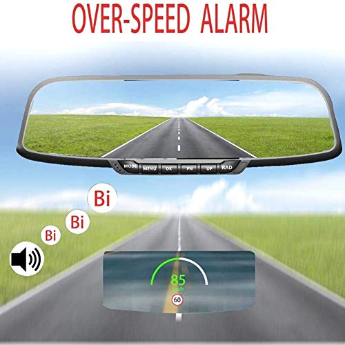 Yiyu Velocímetro GPS Velocímetro del Coche HUD Head Up Display, km/h de Velocidad de Alarma mph, Cargador USB Disponibles, for Todos los vehículos, Bicicletas x (Color : Black)