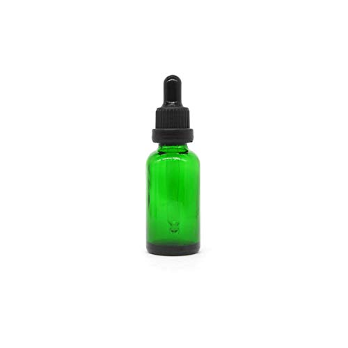 Yizhao Verde Frasco Cuentagotas Cristal 30ml, Botellas Cuentagotas con [Pipeta Cuentagotas Cristal], para Aceite Esencial, Masaje,Fragancia, Aromaterapia, Laboratorio, E-Líquidos - 12Pcs