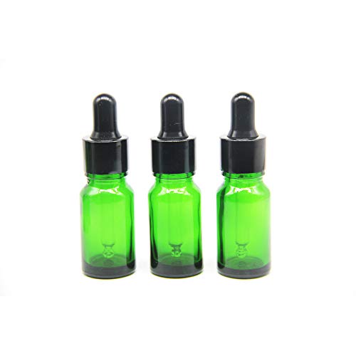 Yizhao Verde Frasco Cuentagotas Cristal 5ml, Botellas Cuentagotas con [Pipeta Cuentagotas Cristal], para Aceite Esencial, Masaje,Fragancia, Aromaterapia, Laboratorio, E-Líquidos - 12Pcs