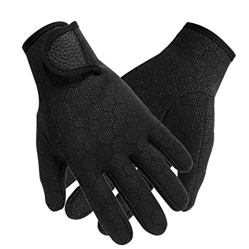 YJZQ Guantes de neopreno antideslizantes para buceo, 1,5 mm, guantes de buceo, natación, kayak, vela, surf, deportes acuáticos, guantes térmicos para hombres y mujeres, Hombre, color negro