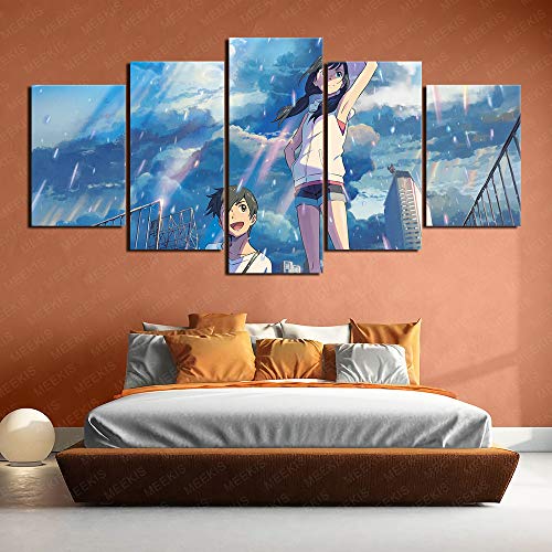 YLAXX Anime Boy Girl Morishima Bao GAO Amano Wall Art Picture Print Decoración de la Pared Poster Game Hall Imagen de impresión HD 200X100Cm sin Marco