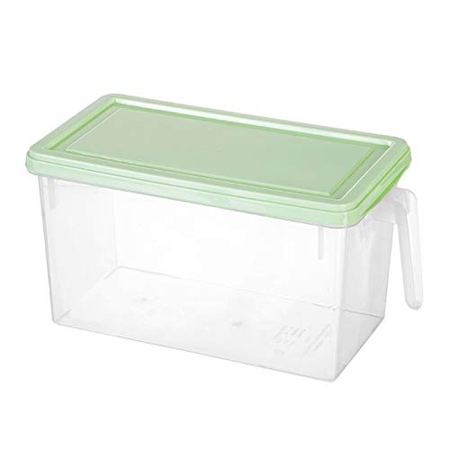 YMG Contenedores De Almacenamiento para Frigorífico Produce Saver, 2l Organizador De Frigorífico Apilable con Asa para Mantenerlos Frescos para Productos,Verde,L