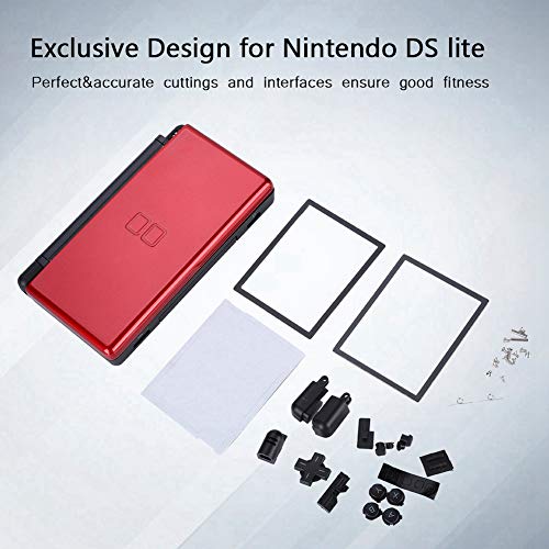 Ymiko Piezas de reparación Completas para la Carcasa de la Carcasa del Kit de reemplazo de Nintendo DS Lite(Rojo)