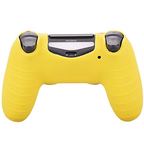 YoRHa Transferencia de agua camuflaje de impresión silicona caso piel Fundas protectores cubierta para Sony PS4/slim/Pro Mando x 2(naranja morado) Con PRO los puños pulgar thumb gripsx 8