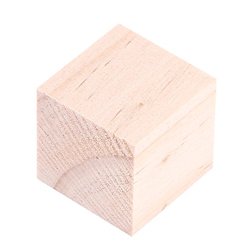 Yosoo Cunos de Madera Natural Bloques Cuadrados Cubos Madera Artesanía Accesorios 25mm-10Psc