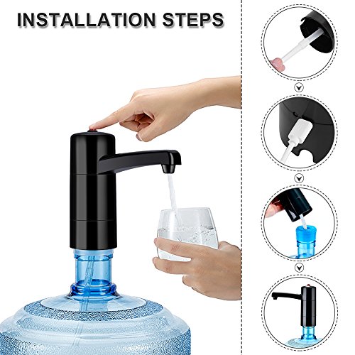 Yosoo Dispensador de la Bomba de Agua Handy Recargable dispensador eléctrico USB succión Dispositivo Universal de Suministro de Agua para la Botella de la Oficina en el hogar