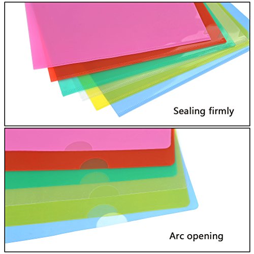 YOTINO 24 Pcs Portafolios de Plástico Transparente Tamaño A4 Cubierta de Protección de Archivo File Archivos de Cubierta de Proyecto (6 colores diferentes)