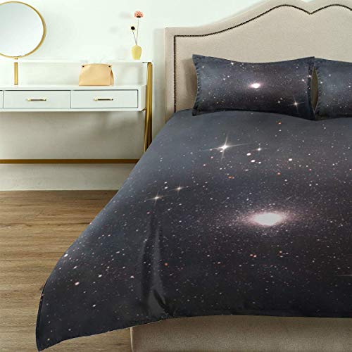 Yoyon Funda nórdica, Quasar Deep Space Astronomical Scientific 3D, Juego de Cama de Microfibra de 3 Piezas, Ultra Suave, cómodo diseño Moderno