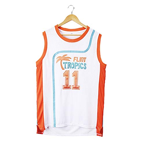 YPKL Camiseta de Baloncesto Monix para Hombre, 11 Flint Tropics, Ropa Deportiva con Bordado Retro, edición Conmemorativa, Tela Transpirable de Secado rápido (S-XXXL) XXL