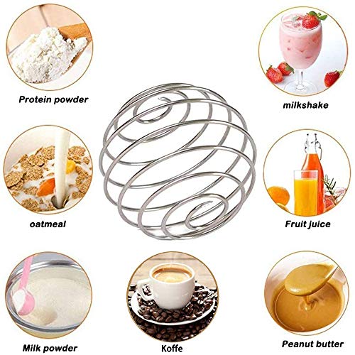 YSTJKA Bebida Bola Agitador Bola Coctelera Bola Agitador Acero Inoxidable Mezclador De Bolas Blender Botella Mezcla Proteína Batidora Shaker para Leche De Avena y Café Batido 4.8 x 4cm Plata 12 Pcs