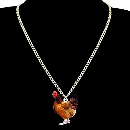 YUANYUAN520 Gallina Pollo acrílico joyería Pendiente de Gargantilla del Animal del Campo for Las Mujeres niñas Adolescentes Accesorios Regalo Joyería (Metal Color : Multicolor)