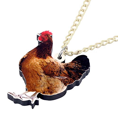 YUANYUAN520 Gallina Pollo acrílico joyería Pendiente de Gargantilla del Animal del Campo for Las Mujeres niñas Adolescentes Accesorios Regalo Joyería (Metal Color : Multicolor)