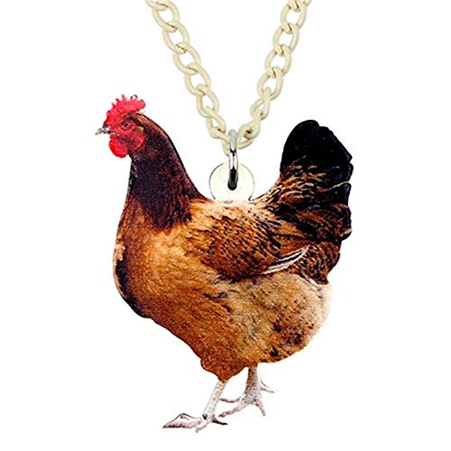 YUANYUAN520 Gallina Pollo acrílico joyería Pendiente de Gargantilla del Animal del Campo for Las Mujeres niñas Adolescentes Accesorios Regalo Joyería (Metal Color : Multicolor)