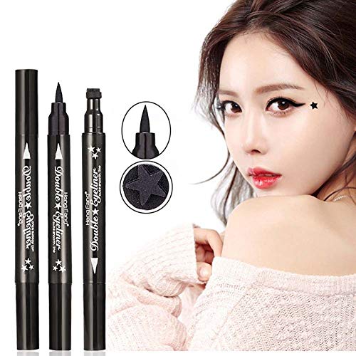 Yuccer Delineadores de Ojos Liquido, Eyeliner Waterproof Stamp, Lapiz de Ojos Impermeable Cosméticos de Maquillaje (4 piezas)