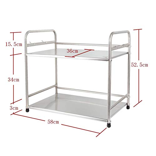 Yuda Estantería para horno microondas, fabricada con acero inoxidable, incluye dos estantes, ideal para encimera y armario de cocina,