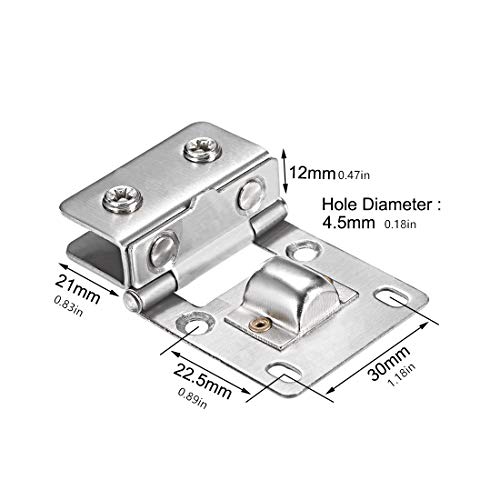 YUE QIN 5–8 mm Kit de Bisagras para Puerta de Cristal Bisagras para Puerta Acero Inoxidable Plata