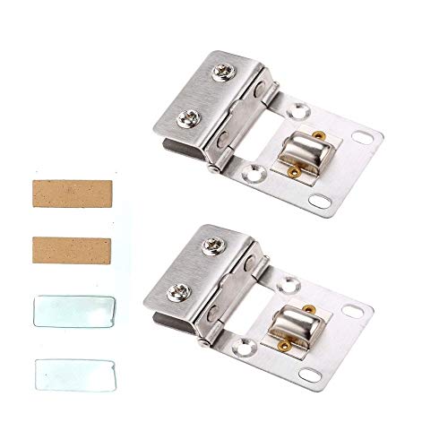 YUE QIN 5–8 mm Kit de Bisagras para Puerta de Cristal Bisagras para Puerta Acero Inoxidable Plata