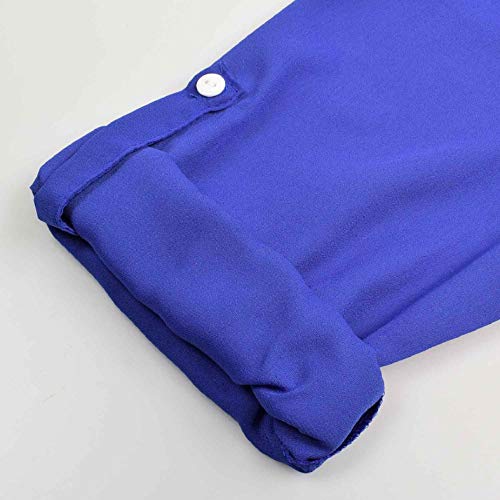 Yuson Girl Camisas Mujer Nuevo Blusas para Mujer Vaquera Sexy Gasa Tops Camisetas Mujer Cremallera Manga Corta Blusas (Azul, M)