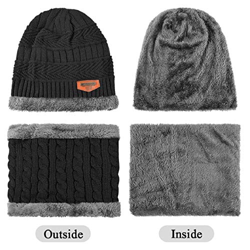 Yuson Girl Conjunto Set de Bufanda y Gorro de Punto Calentar Beanie Sombrero Gorras y Bufanda de Suave Invierno para Hombre Mujer Corriendo Bicicleta Excursionismo Deportes