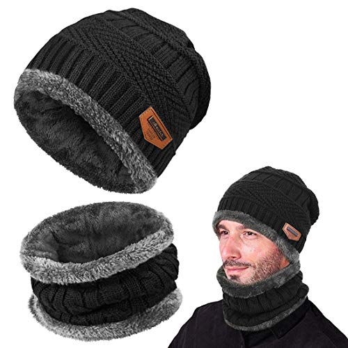 Yuson Girl Conjunto Set de Bufanda y Gorro de Punto Calentar Beanie Sombrero Gorras y Bufanda de Suave Invierno para Hombre Mujer Corriendo Bicicleta Excursionismo Deportes