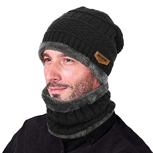 Yuson Girl Conjunto Set de Bufanda y Gorro de Punto Calentar Beanie Sombrero Gorras y Bufanda de Suave Invierno para Hombre Mujer Corriendo Bicicleta Excursionismo Deportes