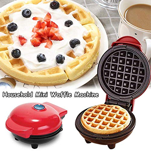 YWAWJ Belgian Waffle Maker castañas o Cualquier Aperitivos Desayuno Almuerzo con fácil Limpieza Antiadherente Maker for Waffles Individual Placas de cocción Profunda for panqueques Cookies