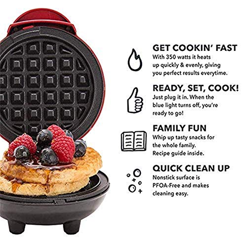 YWAWJ Belgian Waffle Maker castañas o Cualquier Aperitivos Desayuno Almuerzo con fácil Limpieza Antiadherente Maker for Waffles Individual Placas de cocción Profunda for panqueques Cookies