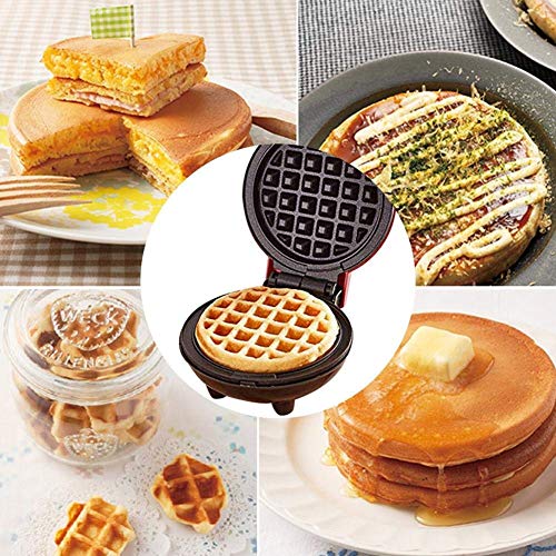 YWAWJ Belgian Waffle Maker castañas o Cualquier Aperitivos Desayuno Almuerzo con fácil Limpieza Antiadherente Maker for Waffles Individual Placas de cocción Profunda for panqueques Cookies