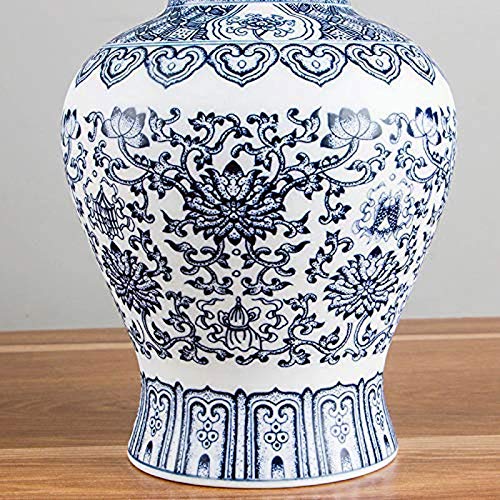 YWAWJ Porcelana Azul Y Blanca del Florero De Cerámica del Estilo Antiguo De Cáscara De Huevo Azul Blanco Rojo Jarrón De Porcelana Caolín Casa De Flores De Porcelana Disposición