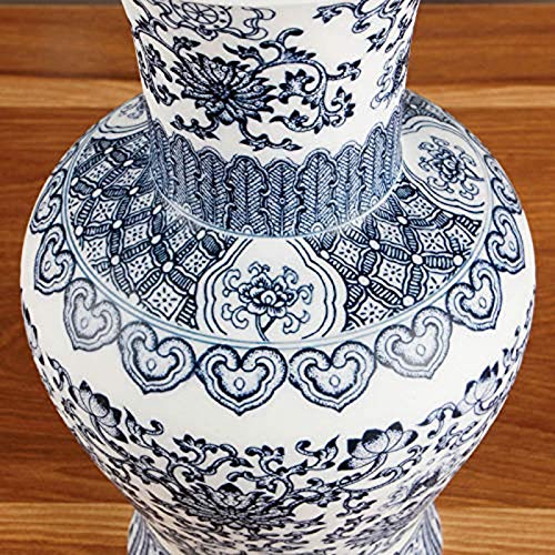 YWAWJ Porcelana Azul Y Blanca del Florero De Cerámica del Estilo Antiguo De Cáscara De Huevo Azul Blanco Rojo Jarrón De Porcelana Caolín Casa De Flores De Porcelana Disposición