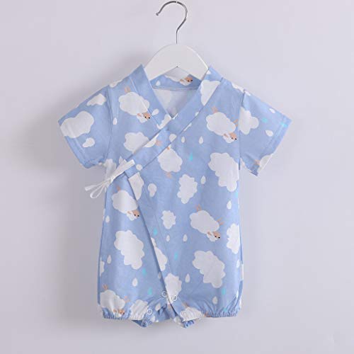 YWLINK Mono Nubes De Dibujos Animados ReciéN Nacido Bebé Ropa Traje De Escalada Encaje Mezcla De AlgodóN Bautismo De NiñOs Vestido De Fiesta Moda Linda CóModo Mono(Azul Claro,0-3 meses/59)