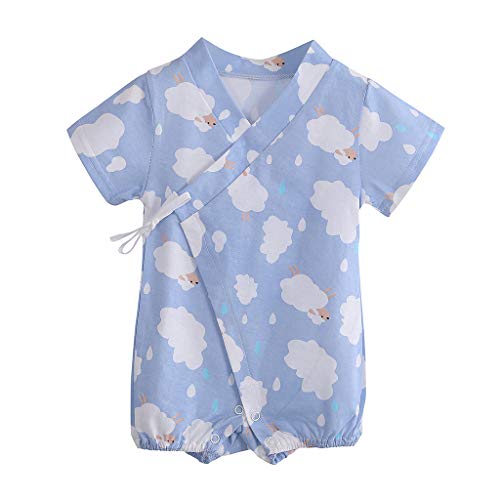 YWLINK Mono Nubes De Dibujos Animados ReciéN Nacido Bebé Ropa Traje De Escalada Encaje Mezcla De AlgodóN Bautismo De NiñOs Vestido De Fiesta Moda Linda CóModo Mono(Azul Claro,0-3 meses/59)