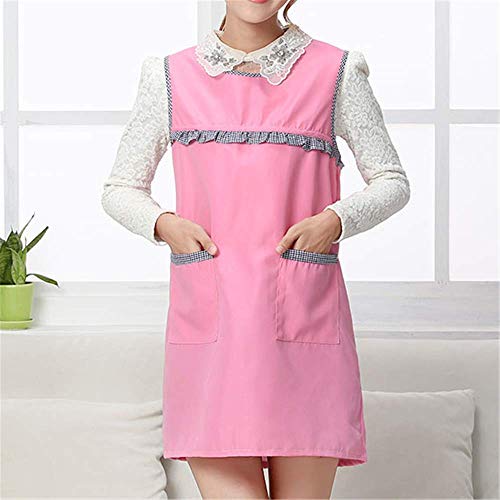 YXDZ Delantal De Cocina Impermeable Adulto Correa Mono Delantal Blusa A Prueba De Aceite Cintura Rosa