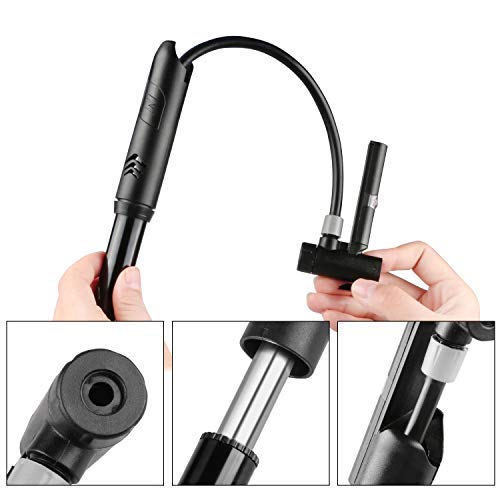 Zaeel Mini Bomba de Bicicleta, Ligero y Flexible, Bomba de Aire de Mano para Bicicleta, presión máxima 120 PSI/8 Bar, Compatible con Presta & Schrader, Viene con Herramienta de reparación