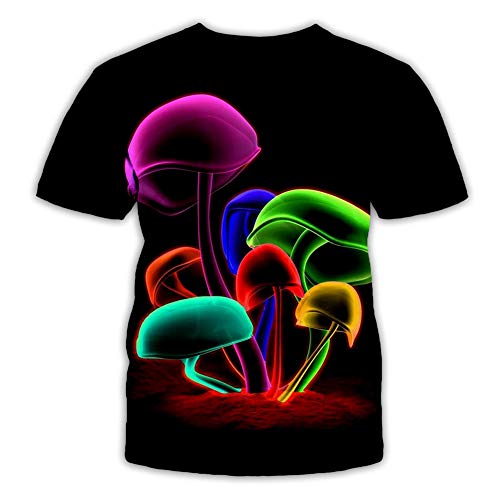 Zaima Camiseta Colorida De La ImpresióN Digital Seta 3D Tridimensional Hombres Mujeres Verano Casual O-Cuello Camisetas Manga Corta Cuello Redondo Creativo Brillante Divertido Tops