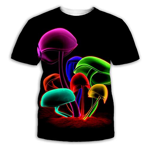 Zaima Camiseta Colorida De La ImpresióN Digital Seta 3D Tridimensional Hombres Mujeres Verano Casual O-Cuello Camisetas Manga Corta Cuello Redondo Creativo Brillante Divertido Tops