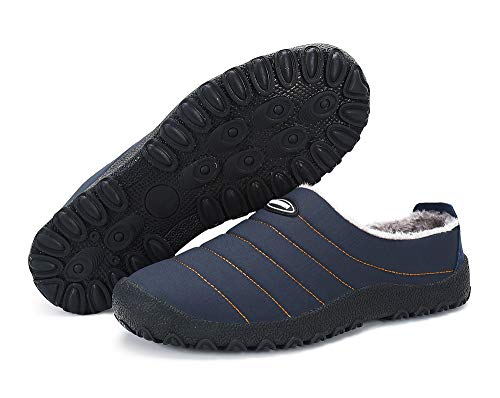 Zapatillas de Estar para Casa Hombre Mujer Invierno Calentitas Zapatillas de Deporte con Suela Antideslizante,Azul,41