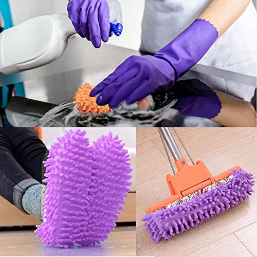 zapatillas mopa,3 Pairs Multifunction Microfiber Dust Mop Shoes Slippers Cleaning For Home, 6pcs