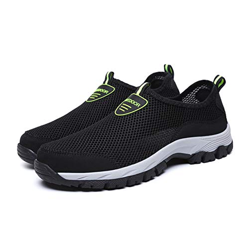 Zapatos Hombre de Agua Escarpines de Playa Descalzo de Malla Secado Rápido Sandalias Deporte Al Aire Libre Zapatillas Negro Gris Azul 39-49 Negro 42