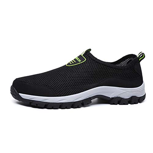 Zapatos Hombre de Agua Escarpines de Playa Descalzo de Malla Secado Rápido Sandalias Deporte Al Aire Libre Zapatillas Negro Gris Azul 39-49 Negro 42