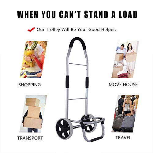 ZCM-Trolley Carro De La Compra, Carro Portátil - Capacidad De Carga De 40 Kg, Bastidor De Aluminio, Bolsa De Compras Impermeable De Gran Capacidad, Adecuado para For, Viajes, Compras,Red