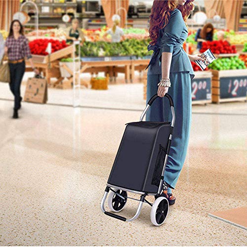 ZCM-Trolley Carro De La Compra, Carro Portátil - Capacidad De Carga De 40 Kg, Bastidor De Aluminio, Bolsa De Compras Impermeable De Gran Capacidad, Adecuado para For, Viajes, Compras,Equipaje