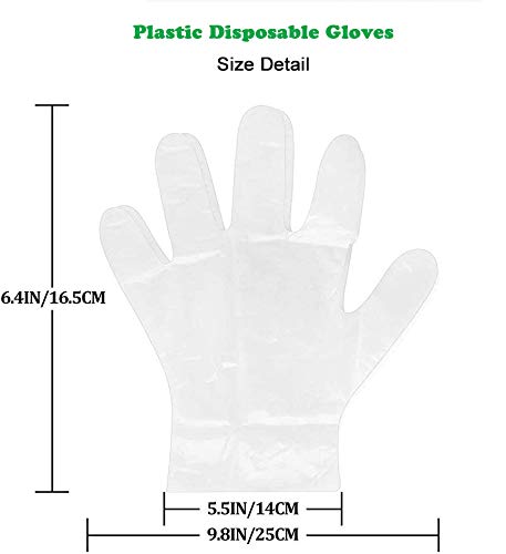 ZCXG 400Pcs Guantes Desechables Guantes de Plástico para Casa, Cocina, Jardín, Restaurante, Accesorios de cocina, Guantes Transparente Cocina Doméstica Limpieza