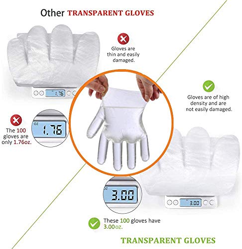 ZCXG 400Pcs Guantes Desechables Guantes de Plástico para Casa, Cocina, Jardín, Restaurante, Accesorios de cocina, Guantes Transparente Cocina Doméstica Limpieza